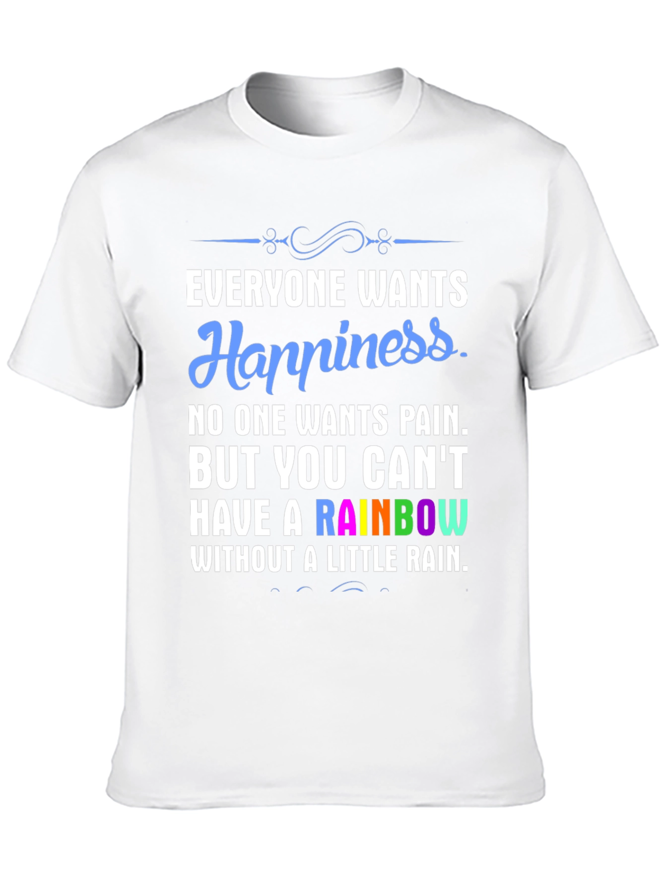Rainbow Happiness Graphic Tee - Positive Vibes