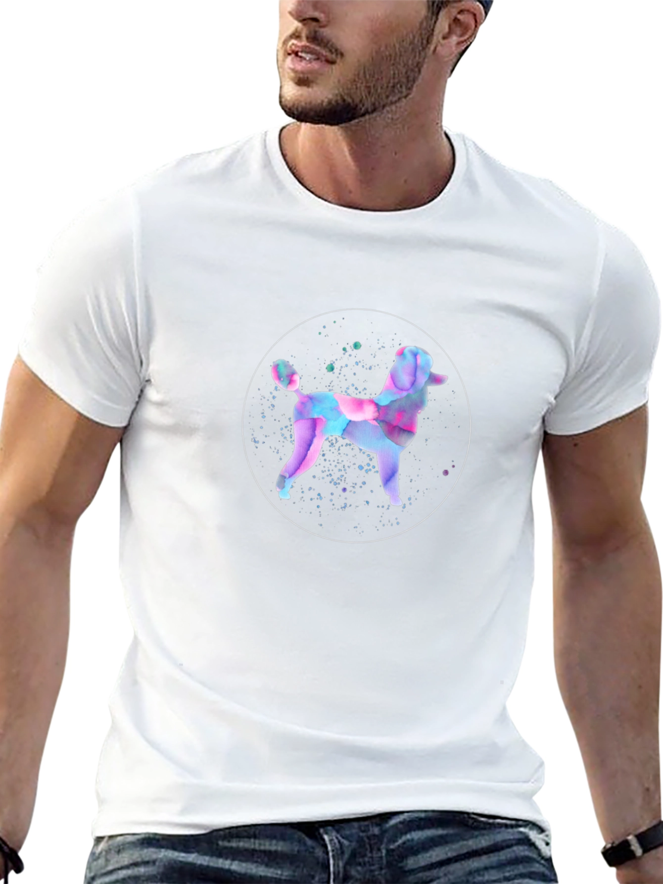 Abstract Poodle Graphic Tee - Trendy Menswear