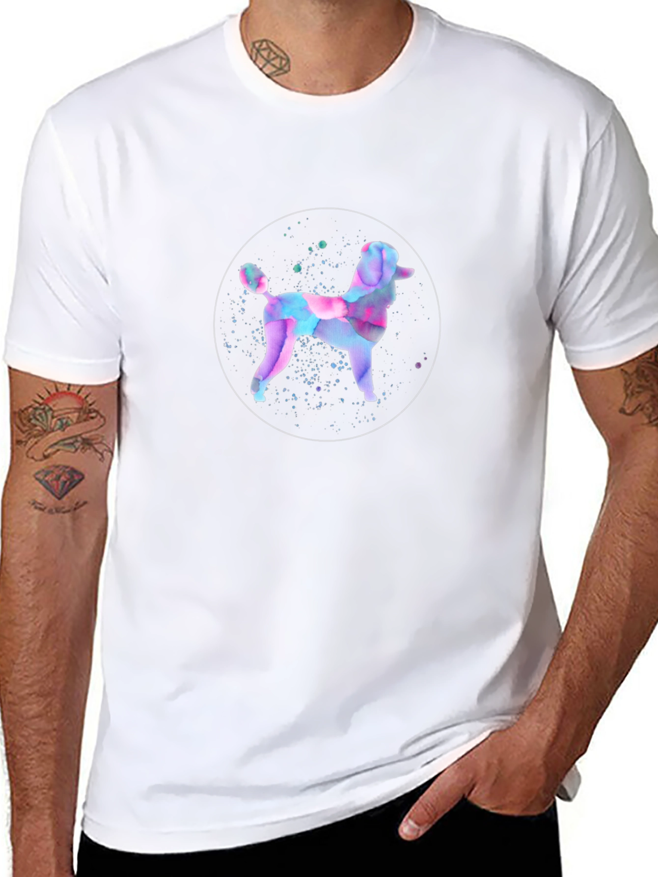 Abstract Poodle Graphic Tee - Trendy Menswear