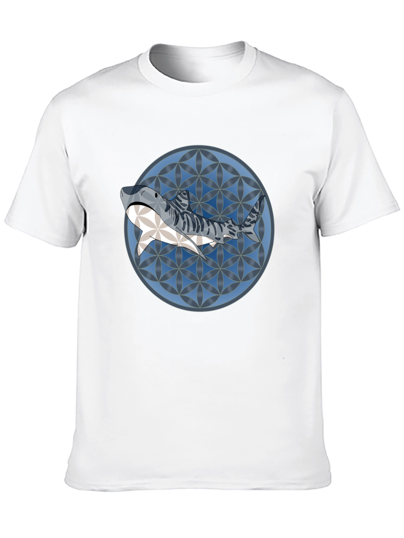 Shark Pattern Graphic T-Shirt - Stylish Mens Tee