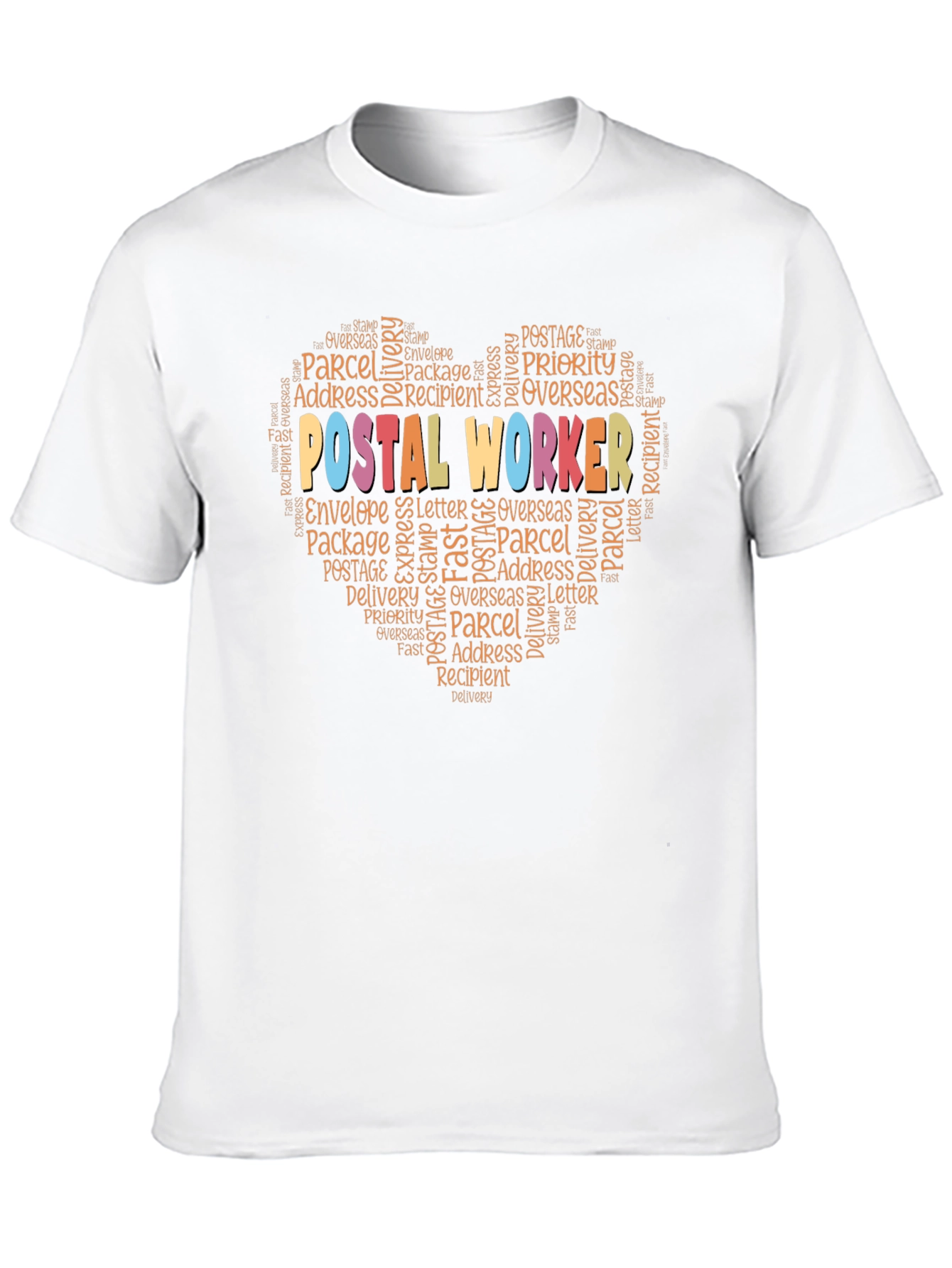 Postal Worker Heart Word Art T-Shirt