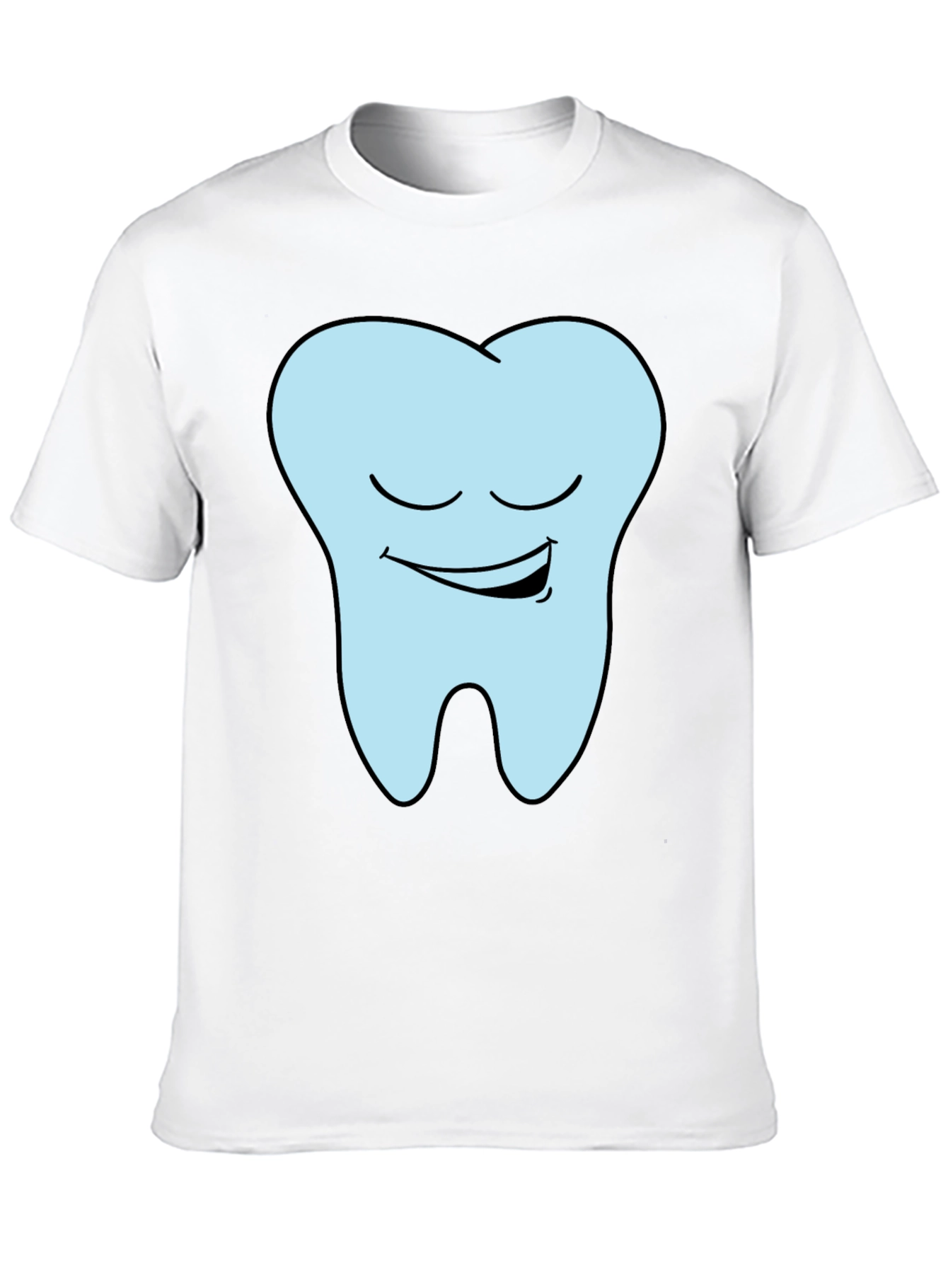 Funny Smiling Tooth Graphic T-Shirt - Black