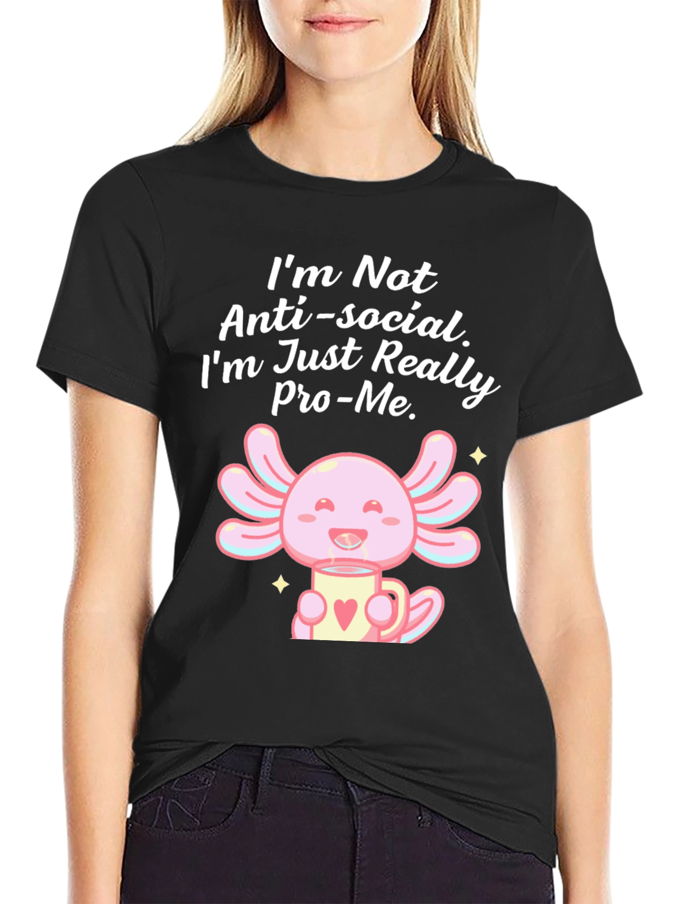 Anti-Social Pro-Me Axolotl Graphic Tee