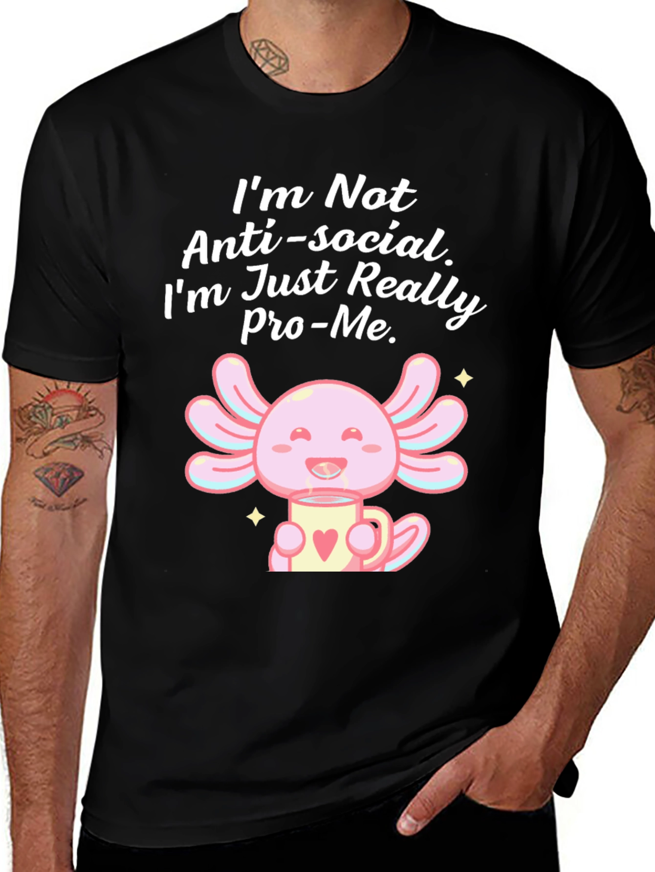 Anti-Social Pro-Me Axolotl Graphic Tee