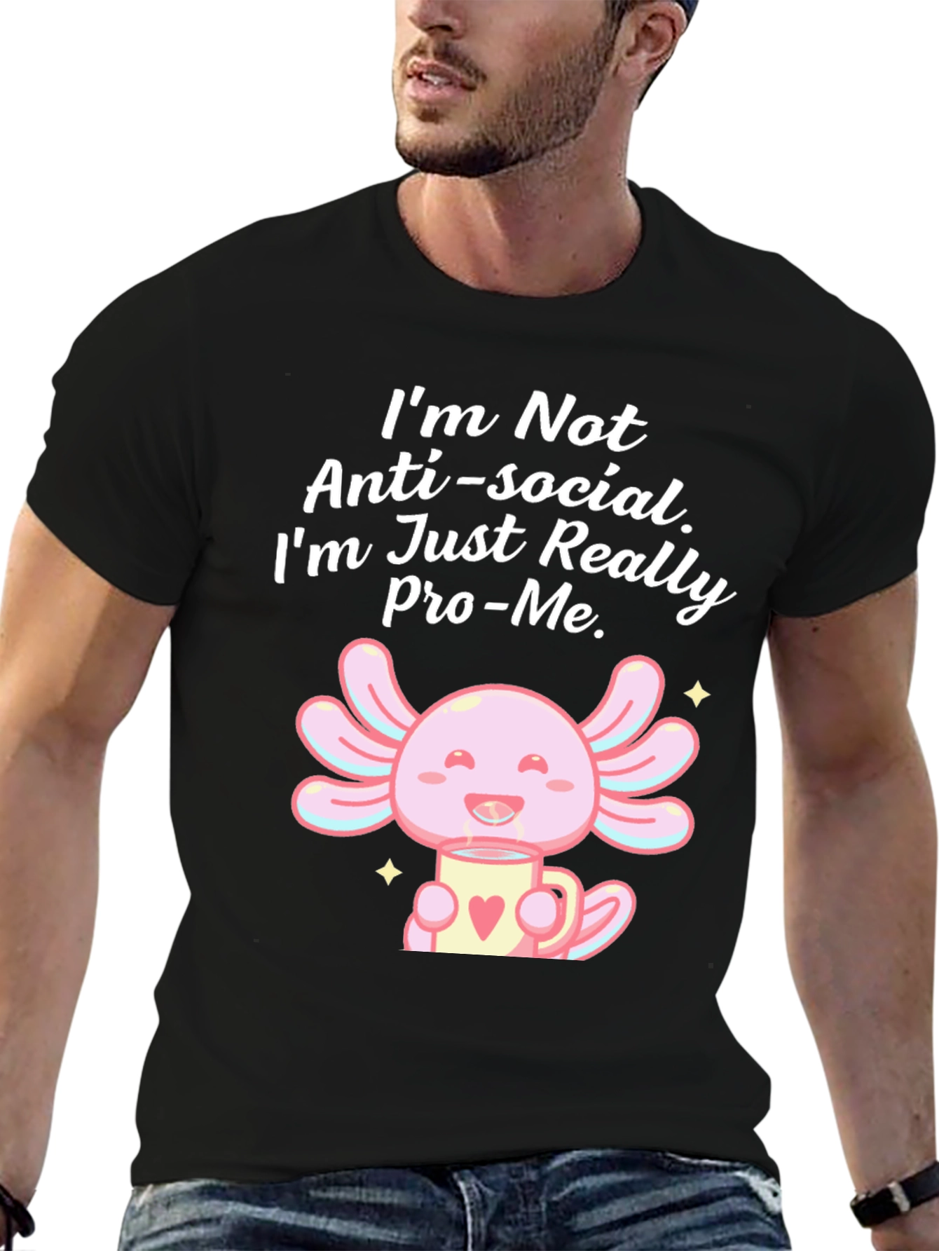 Anti-Social Pro-Me Axolotl Graphic Tee