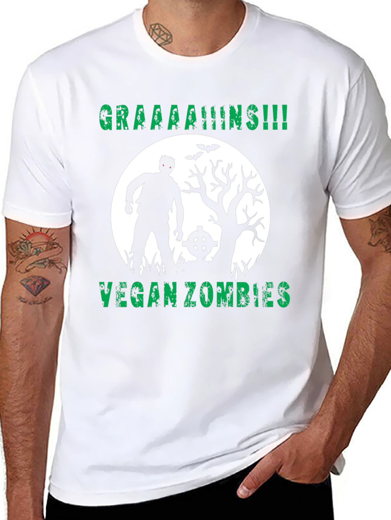 Vegan Zombie T-Shirt - Graaaaains!