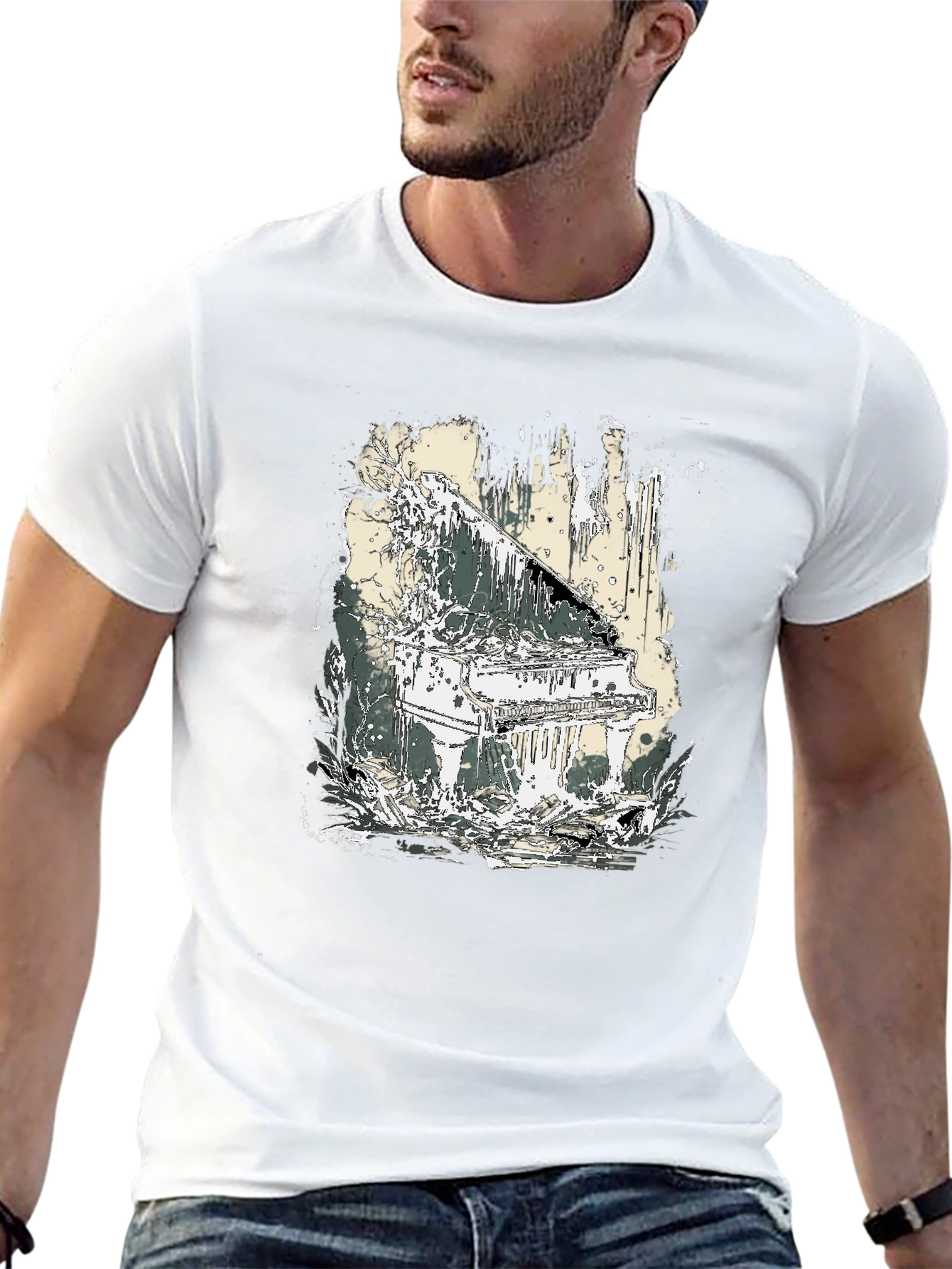 Piano Art Black T-Shirt