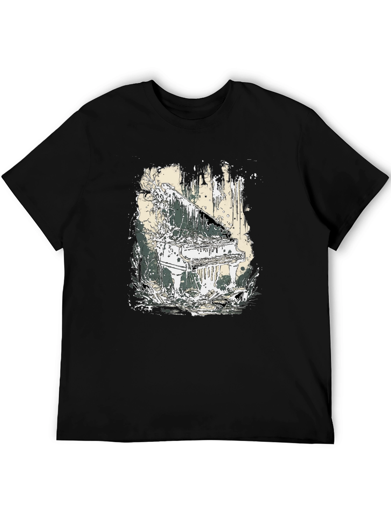 Piano Art Black T-Shirt