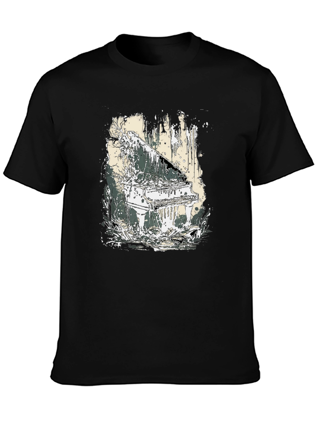 Piano Art Black T-Shirt