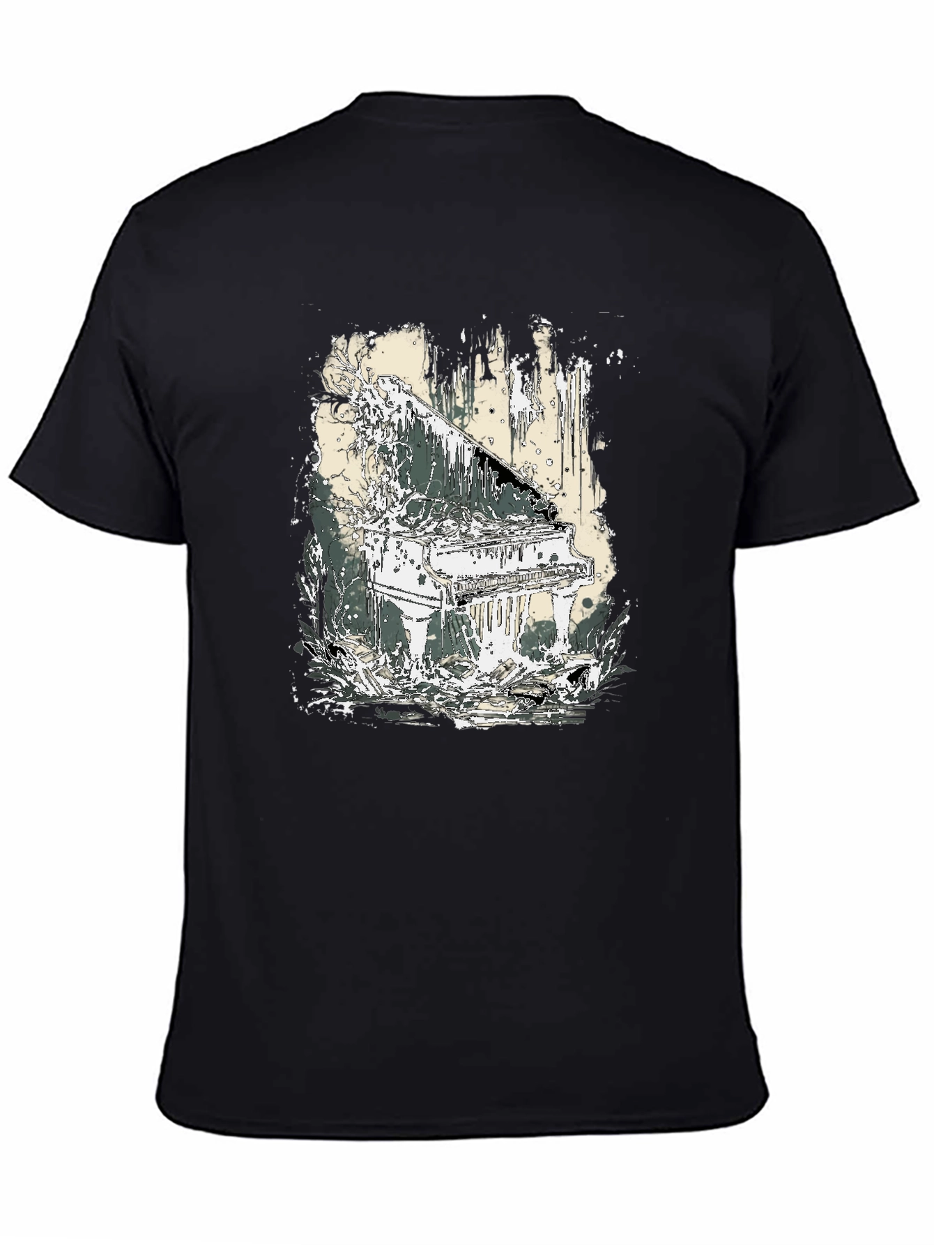 Piano Art Black T-Shirt