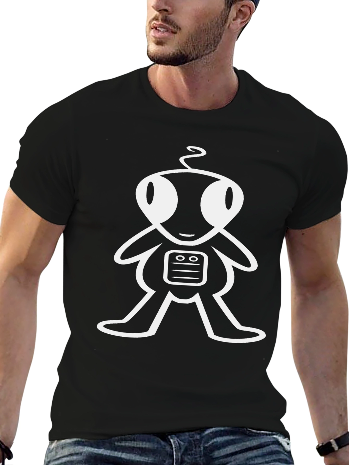 Robot Graphic Black T-Shirt