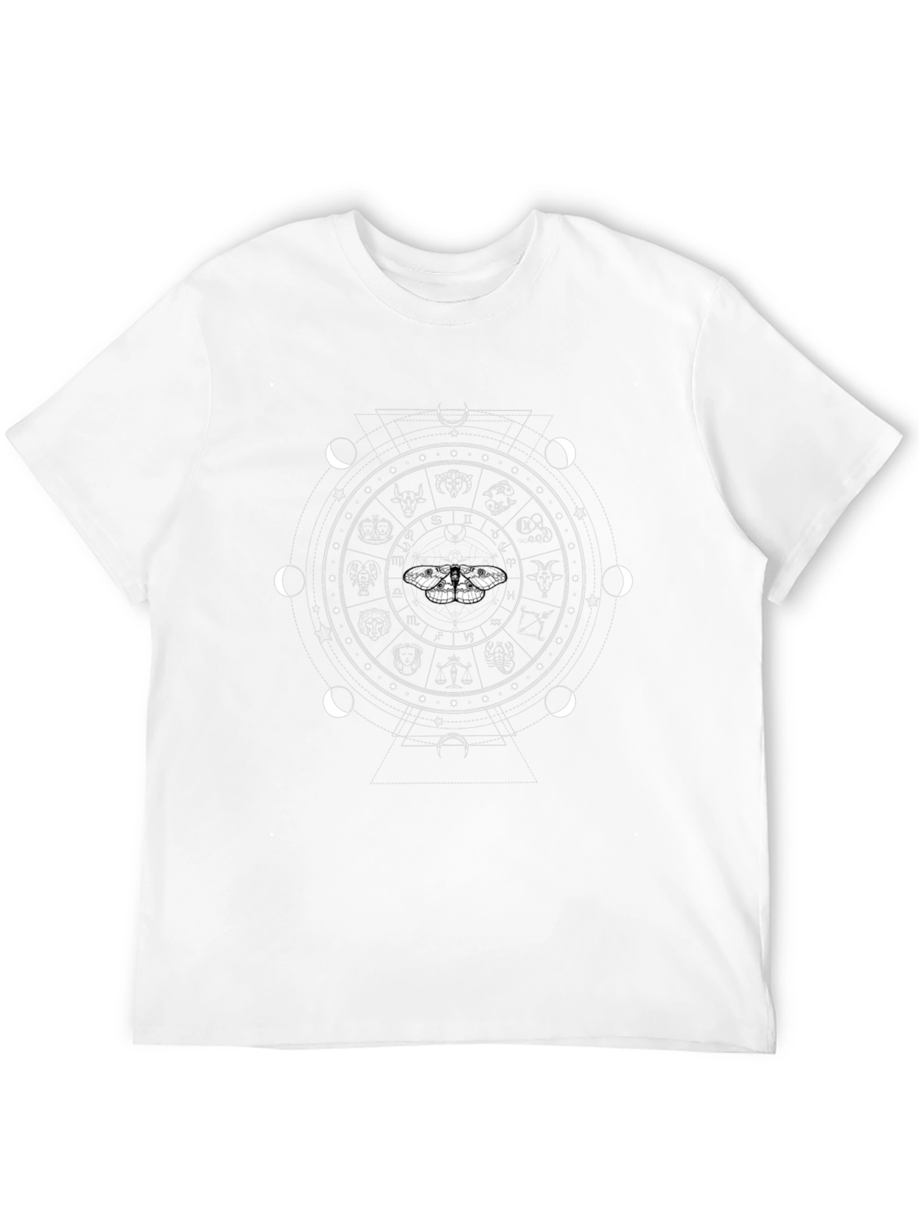 Celestial Zodiac Moth Graphic Tee - Black