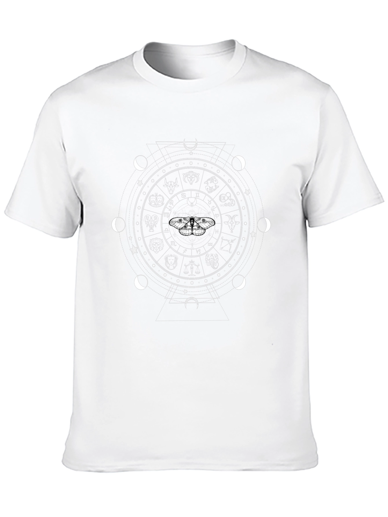 Celestial Zodiac Moth Graphic Tee - Black