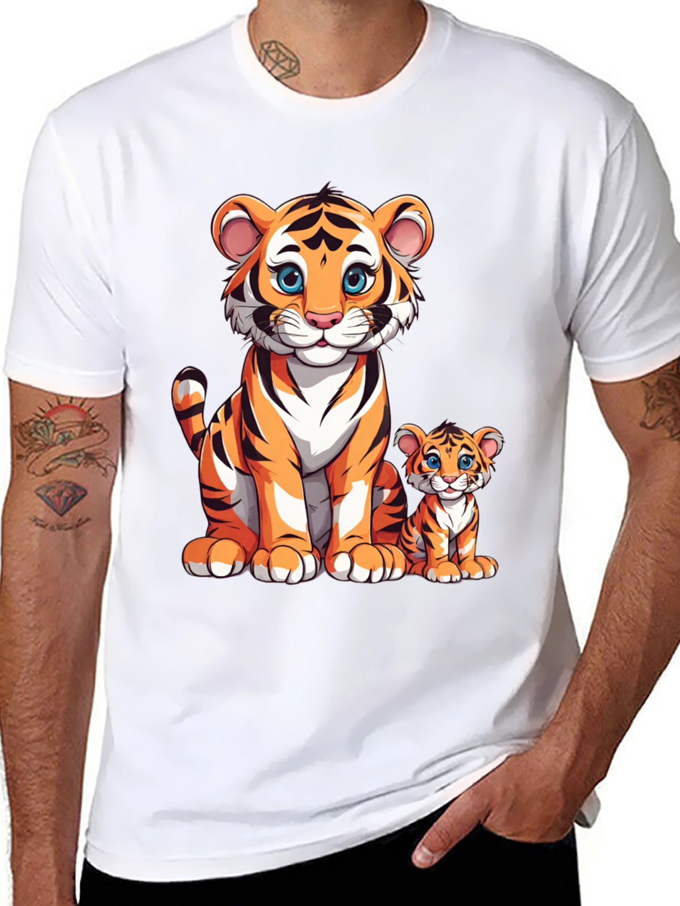 Cute Cartoon Tiger Family T-Shirt