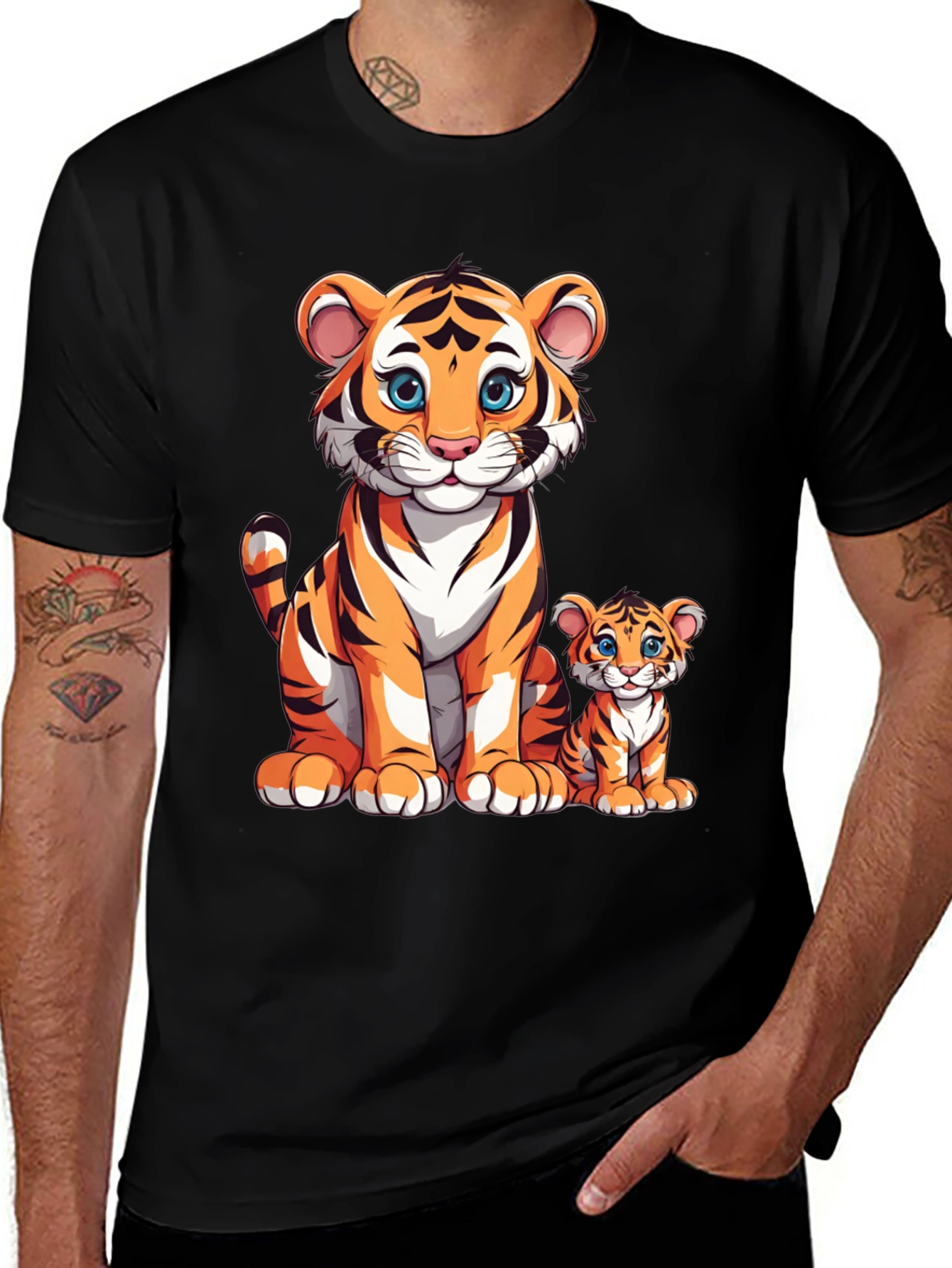 Cute Cartoon Tiger Family T-Shirt