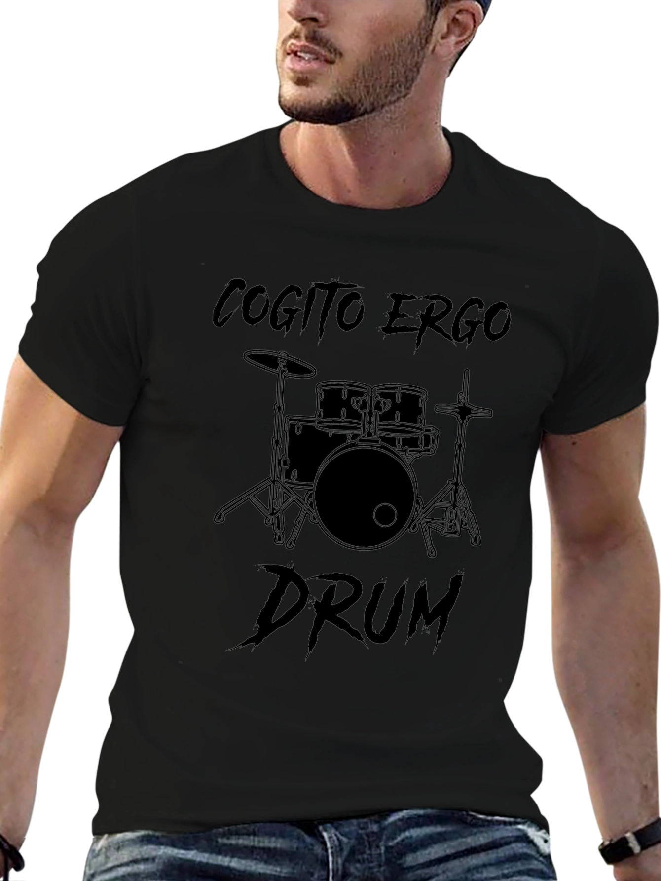 Cogito Ergo Drum Black T-Shirt