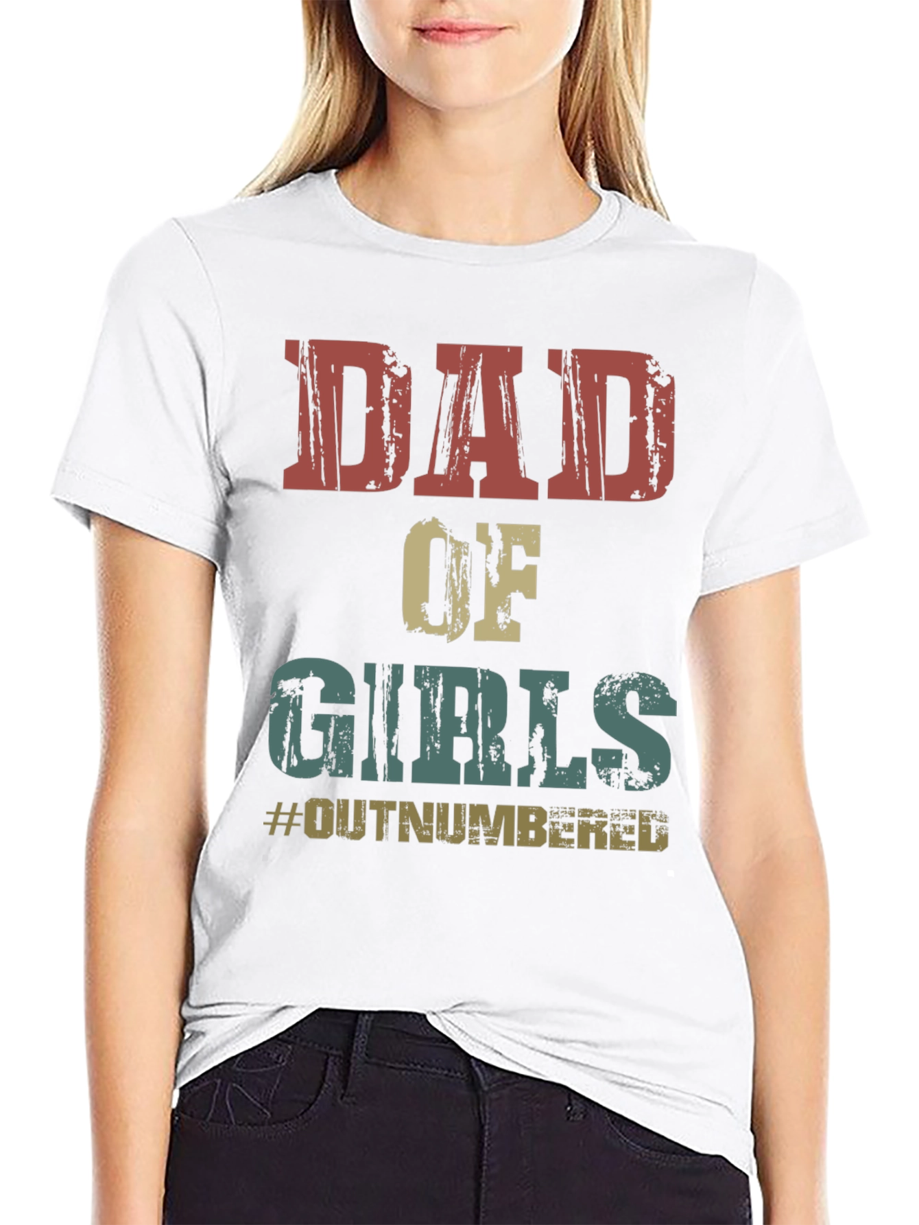 Dad of Girls Graphic Tee - #Outnumbered T-Shirt