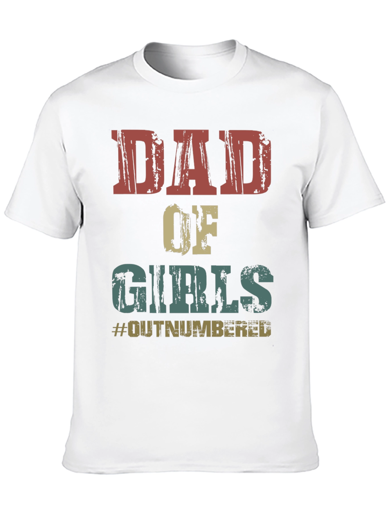 Dad of Girls Graphic Tee - #Outnumbered T-Shirt