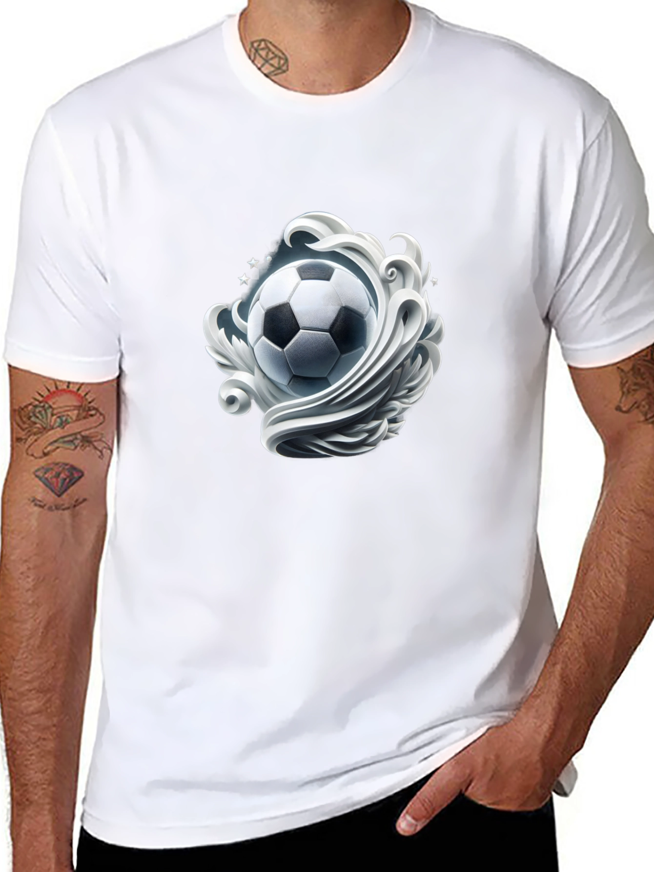 Soccer Swirl Black T-Shirt