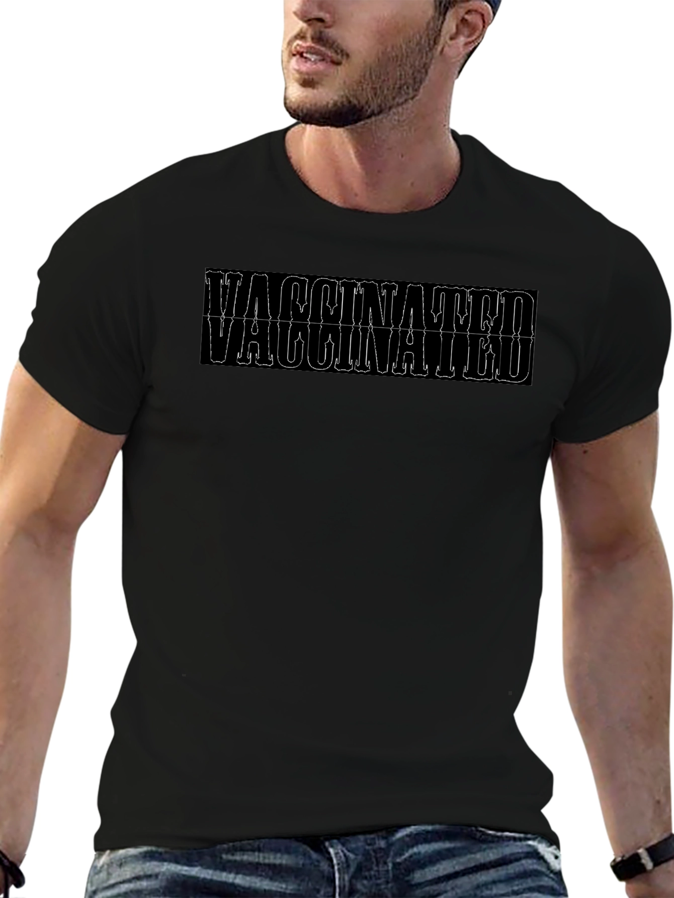 Vaccinated Black Graphic Tee