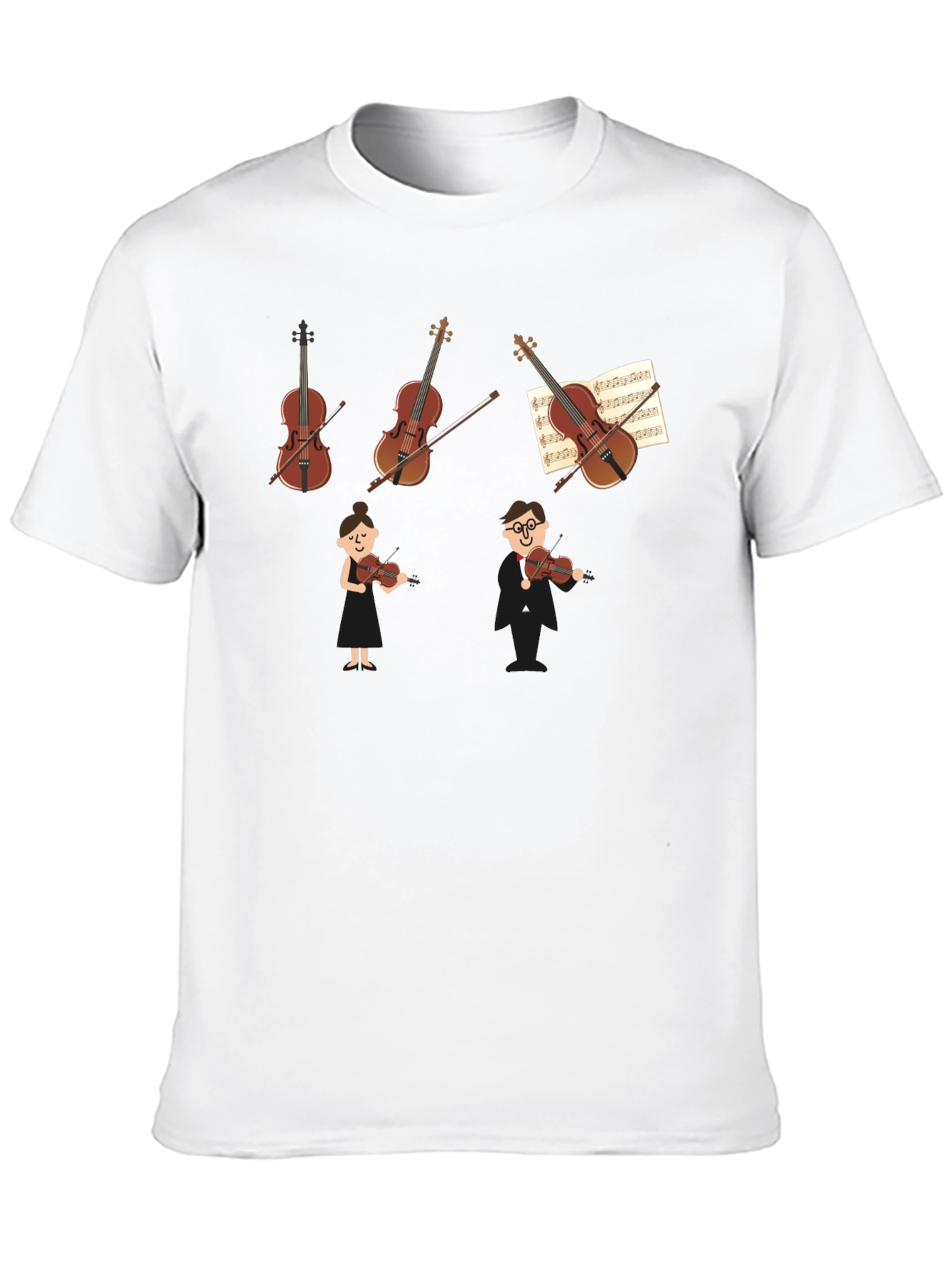Violin Music Lover Graphic Black T-Shirt