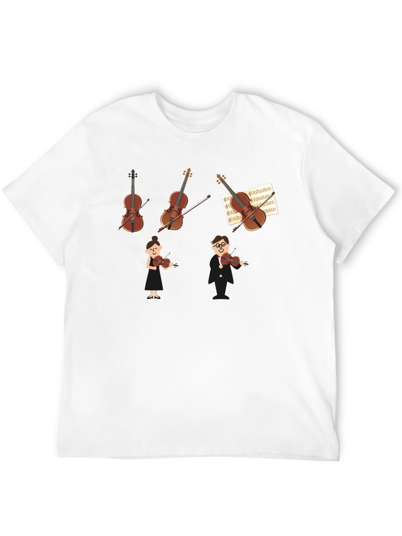 Violin Music Lover Graphic Black T-Shirt