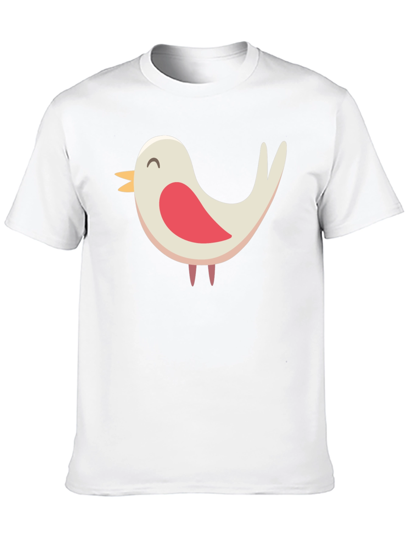 Cute Bird Graphic Tee - Black Cotton Blend Shirt