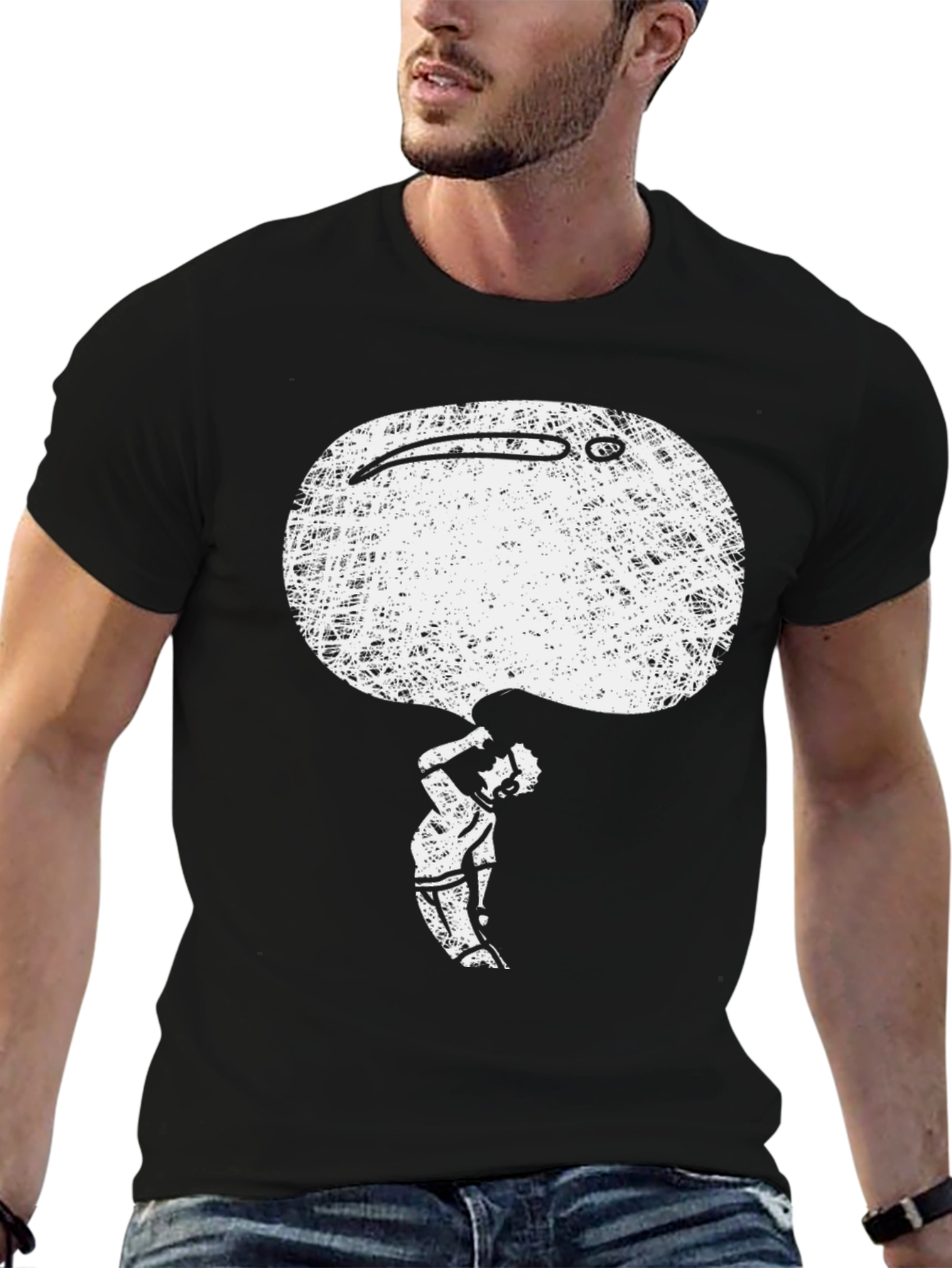 Abstract Art Graphic Print Black T-Shirt
