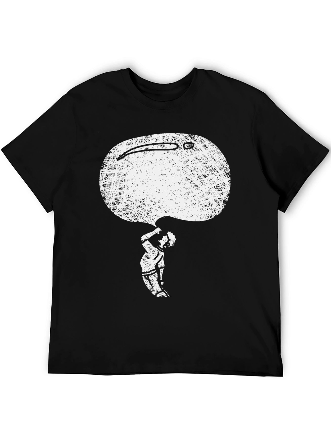 Abstract Art Graphic Print Black T-Shirt
