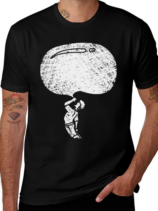 Abstract Art Graphic Print Black T-Shirt