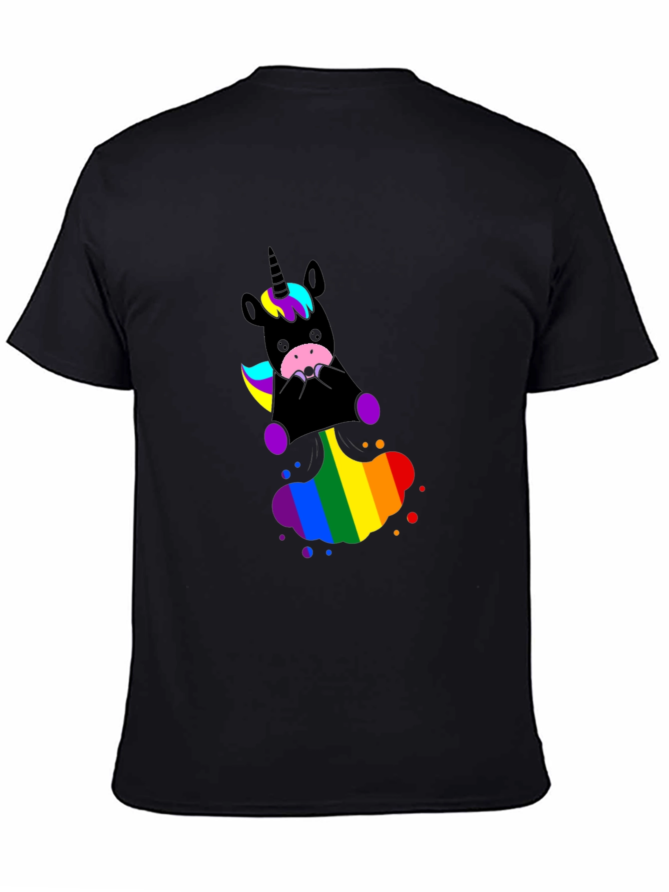 Unicorn Rainbow T-Shirt - Black