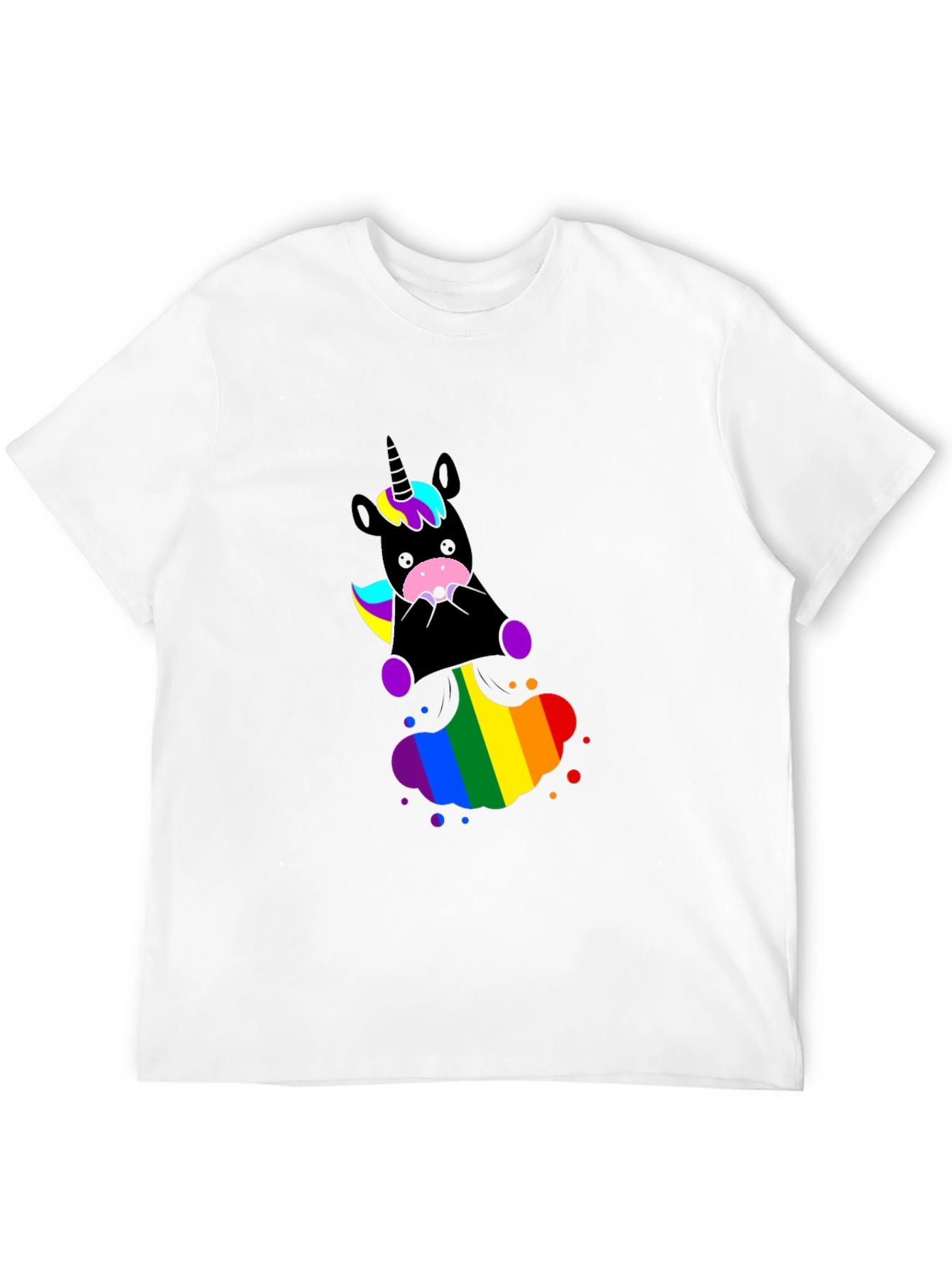 Unicorn Rainbow T-Shirt - Black