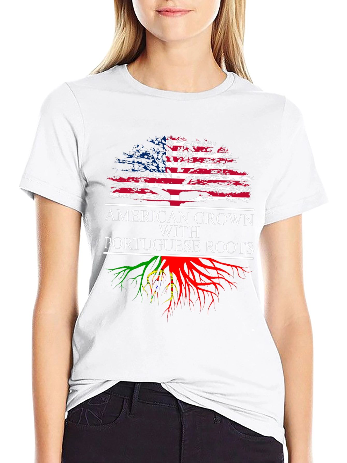 American Grown with Portuguese Roots Graphic T-Shirt