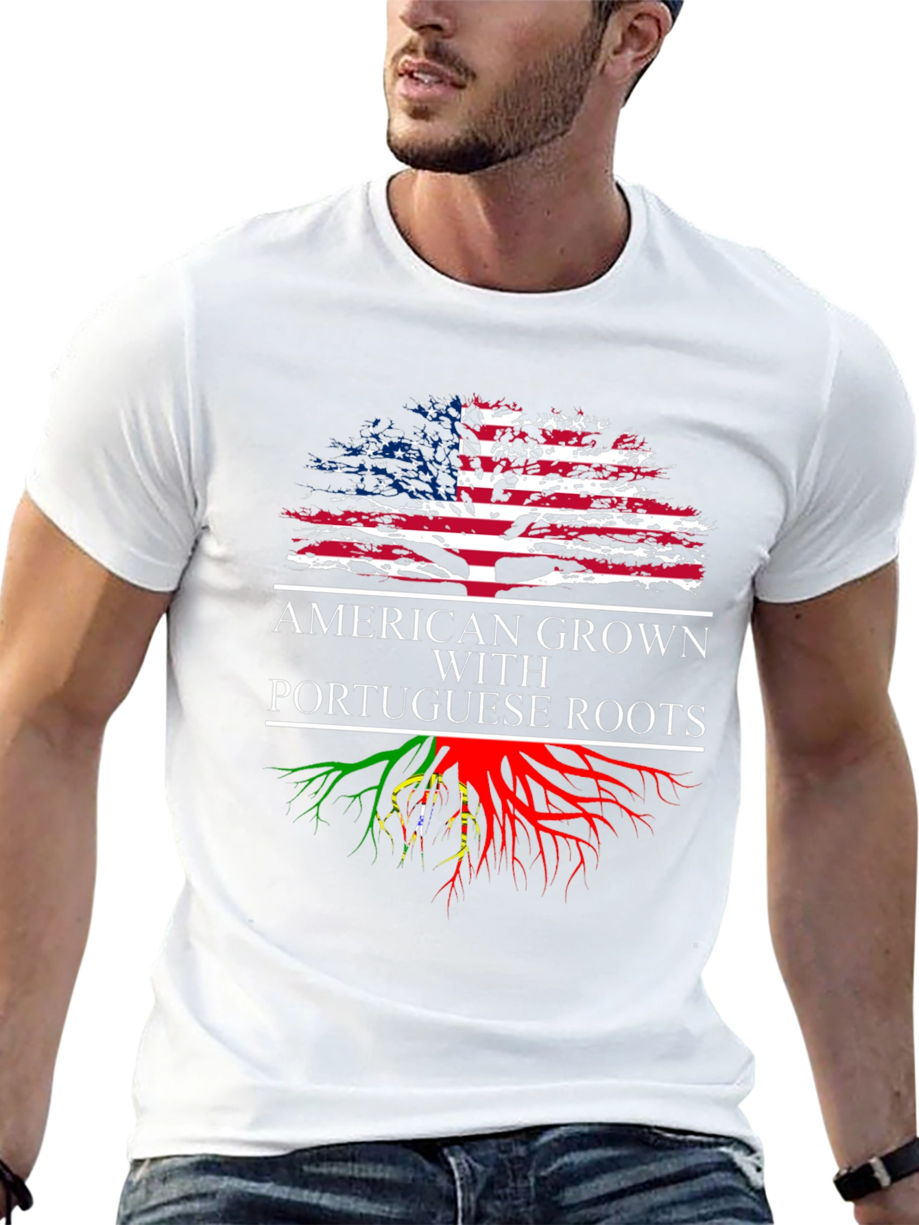 American Grown with Portuguese Roots Graphic T-Shirt