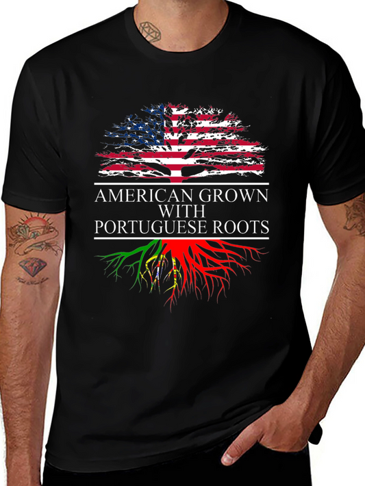 American Grown with Portuguese Roots Graphic T-Shirt