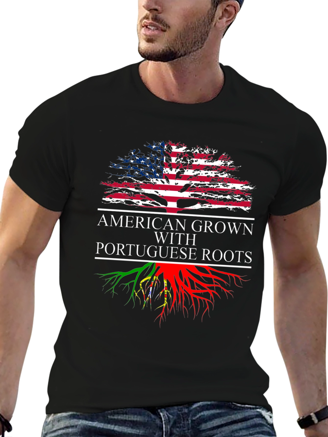 American Grown with Portuguese Roots Graphic T-Shirt