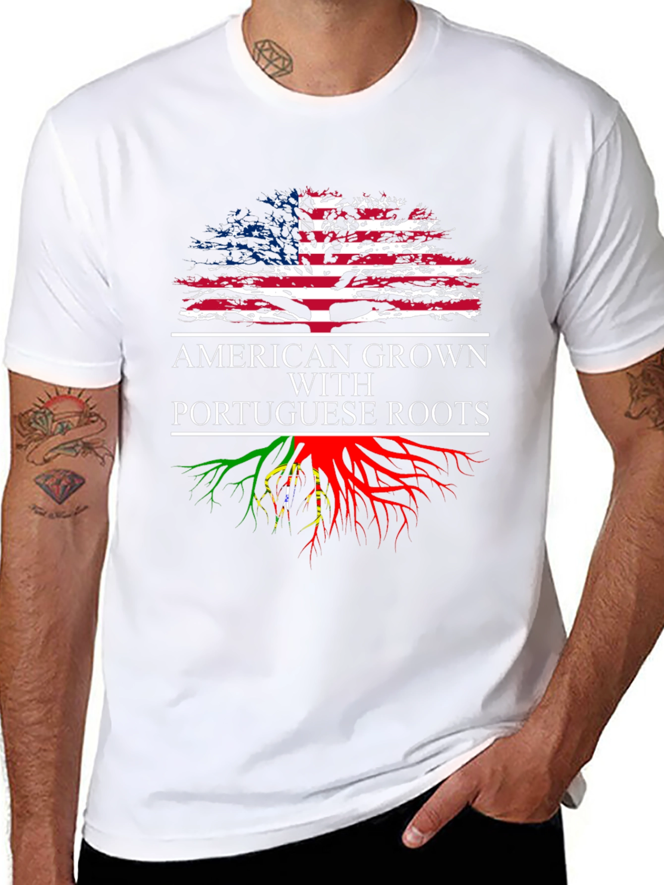 American Grown with Portuguese Roots Graphic T-Shirt