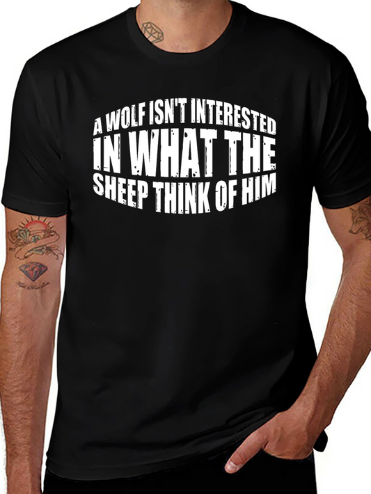 Wolf Sheep T-Shirt - Black Crew Neck Tee