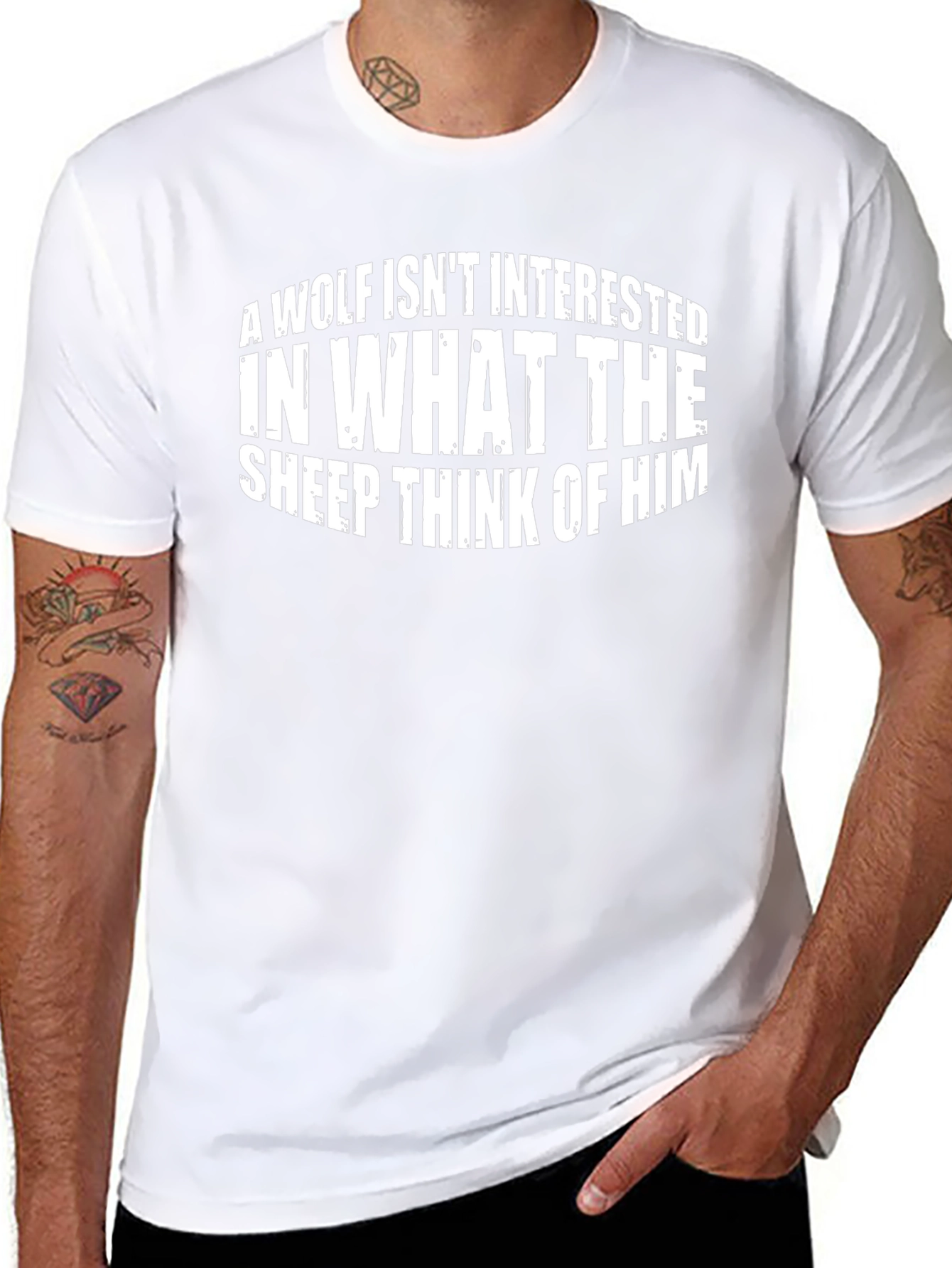 Wolf Sheep T-Shirt - Black Crew Neck Tee