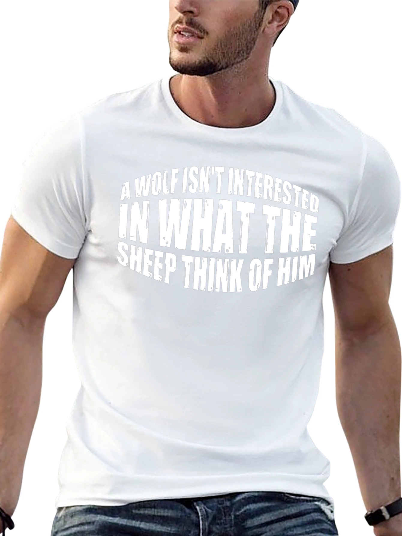 Wolf Sheep T-Shirt - Black Crew Neck Tee