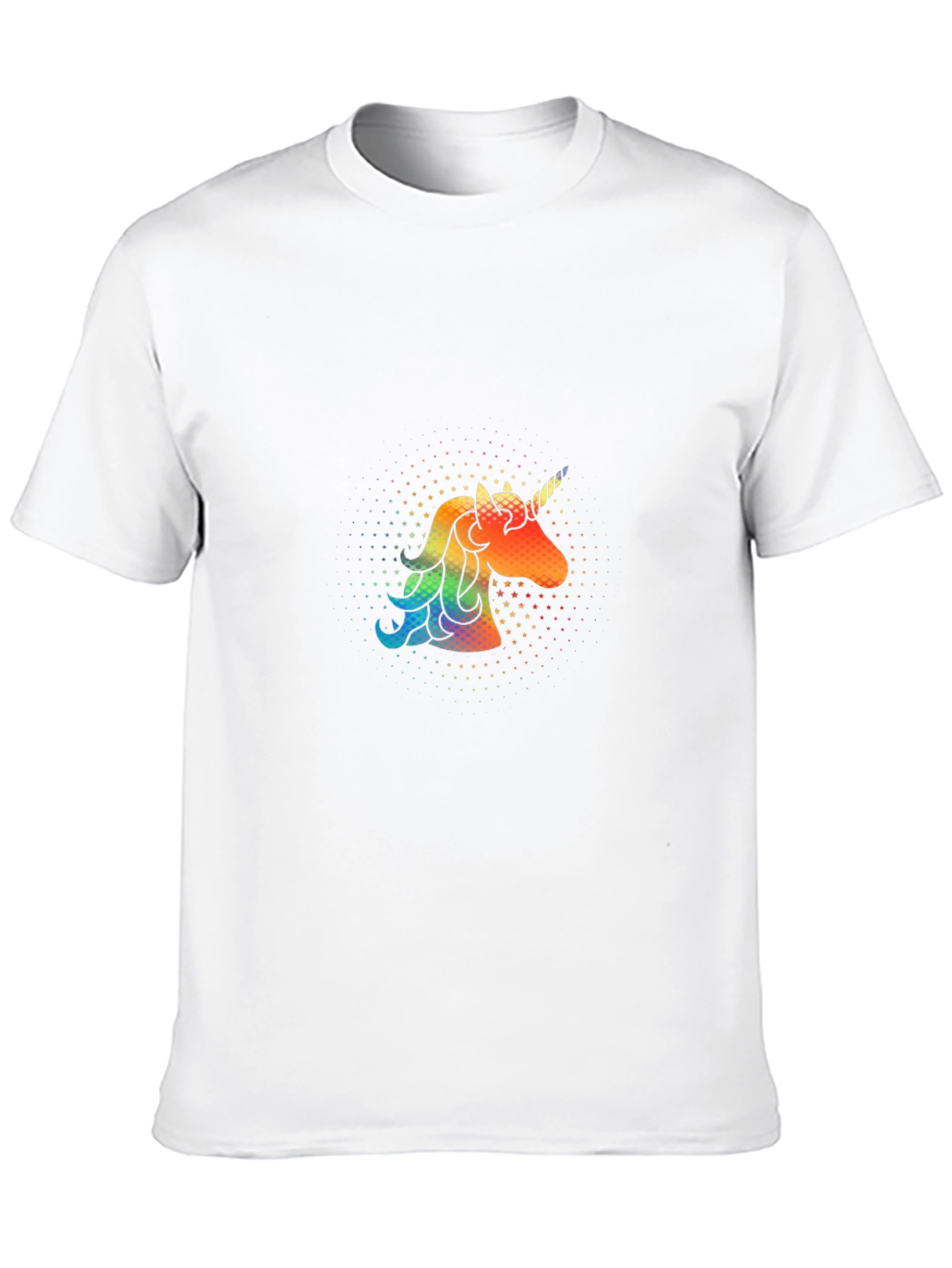 Rainbow Unicorn Graphic Print Black T-Shirt