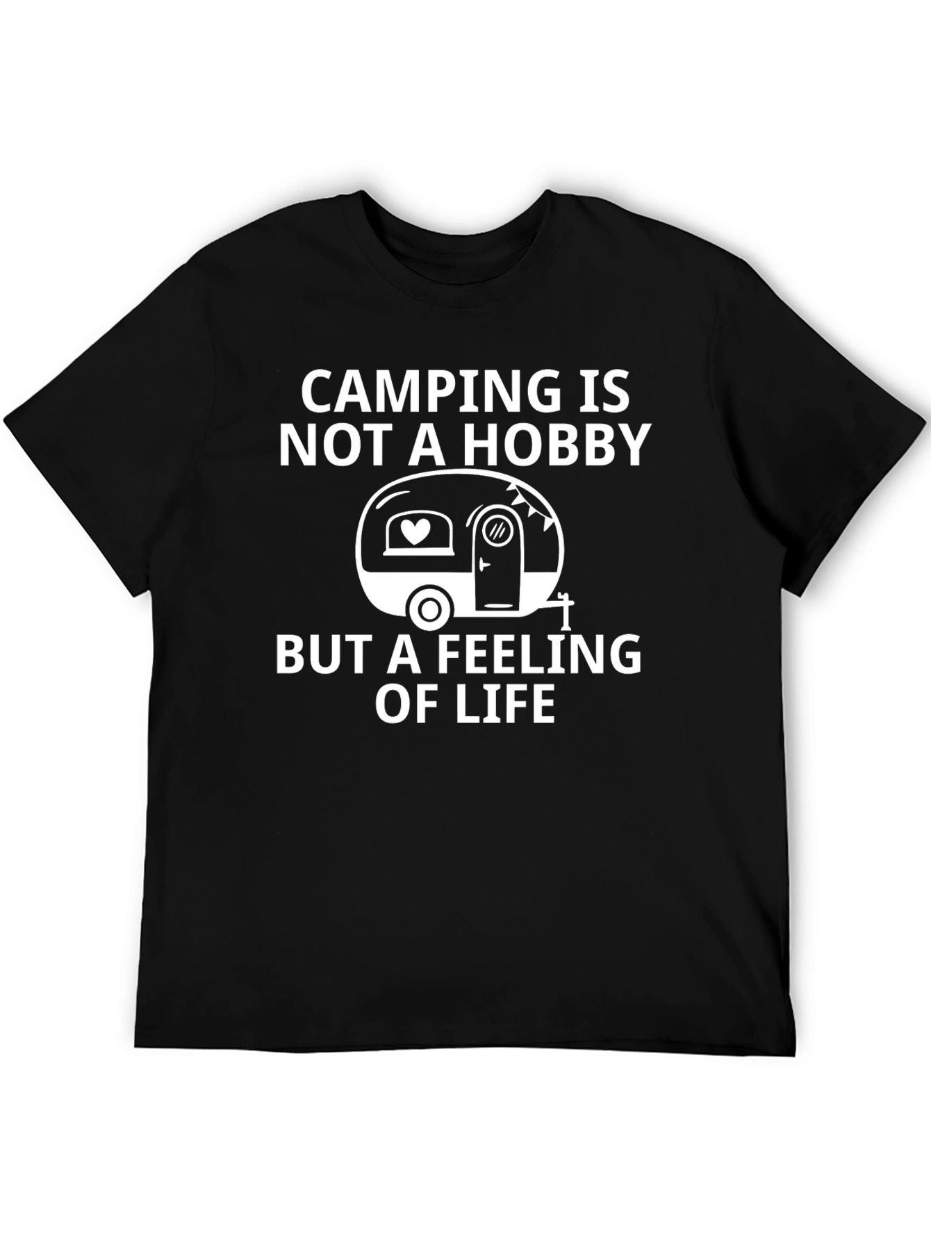 Camping is a Feeling of Life Black T-Shirt