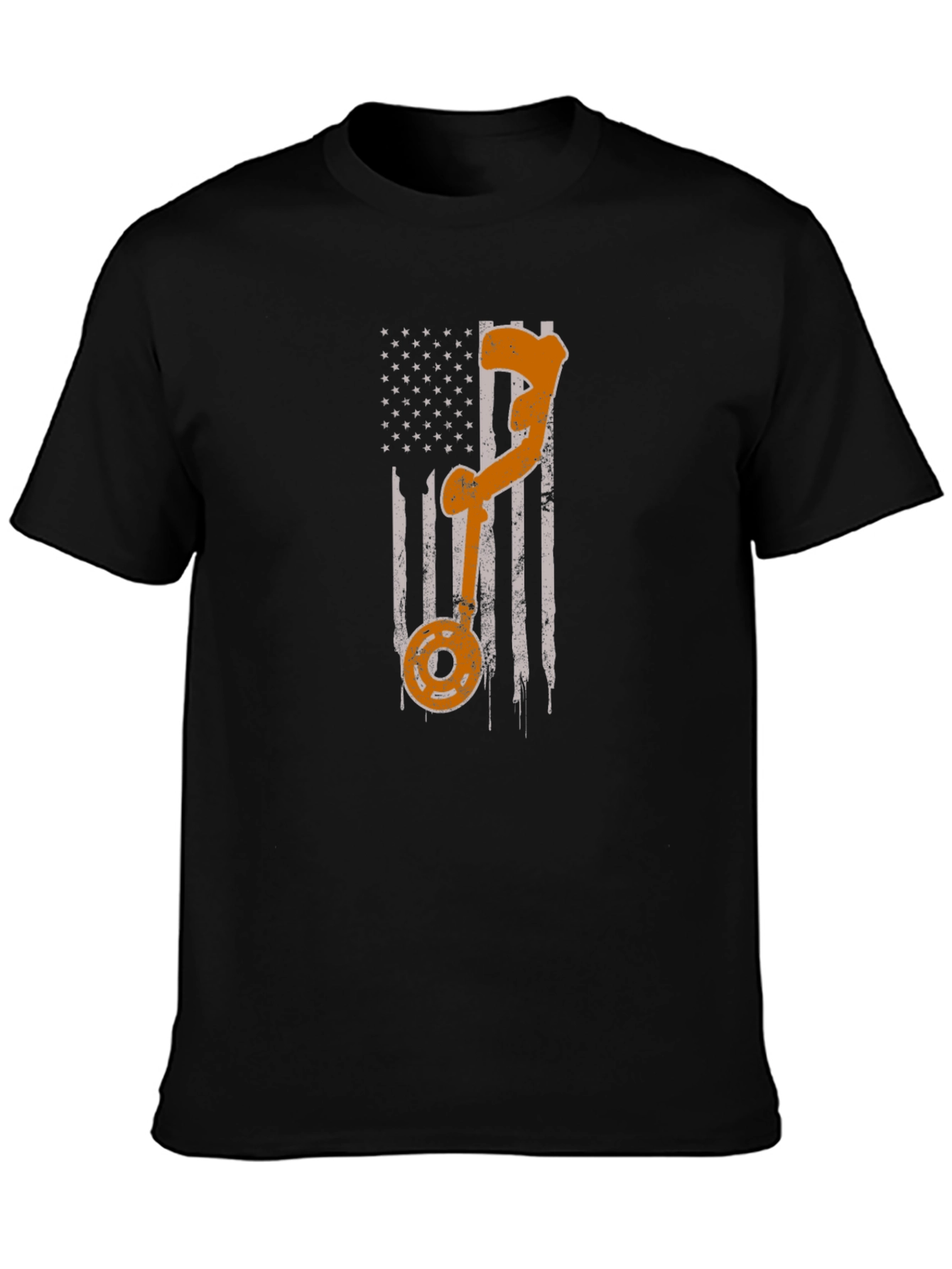 American Flag T-Shirt - Fishing Rod Design