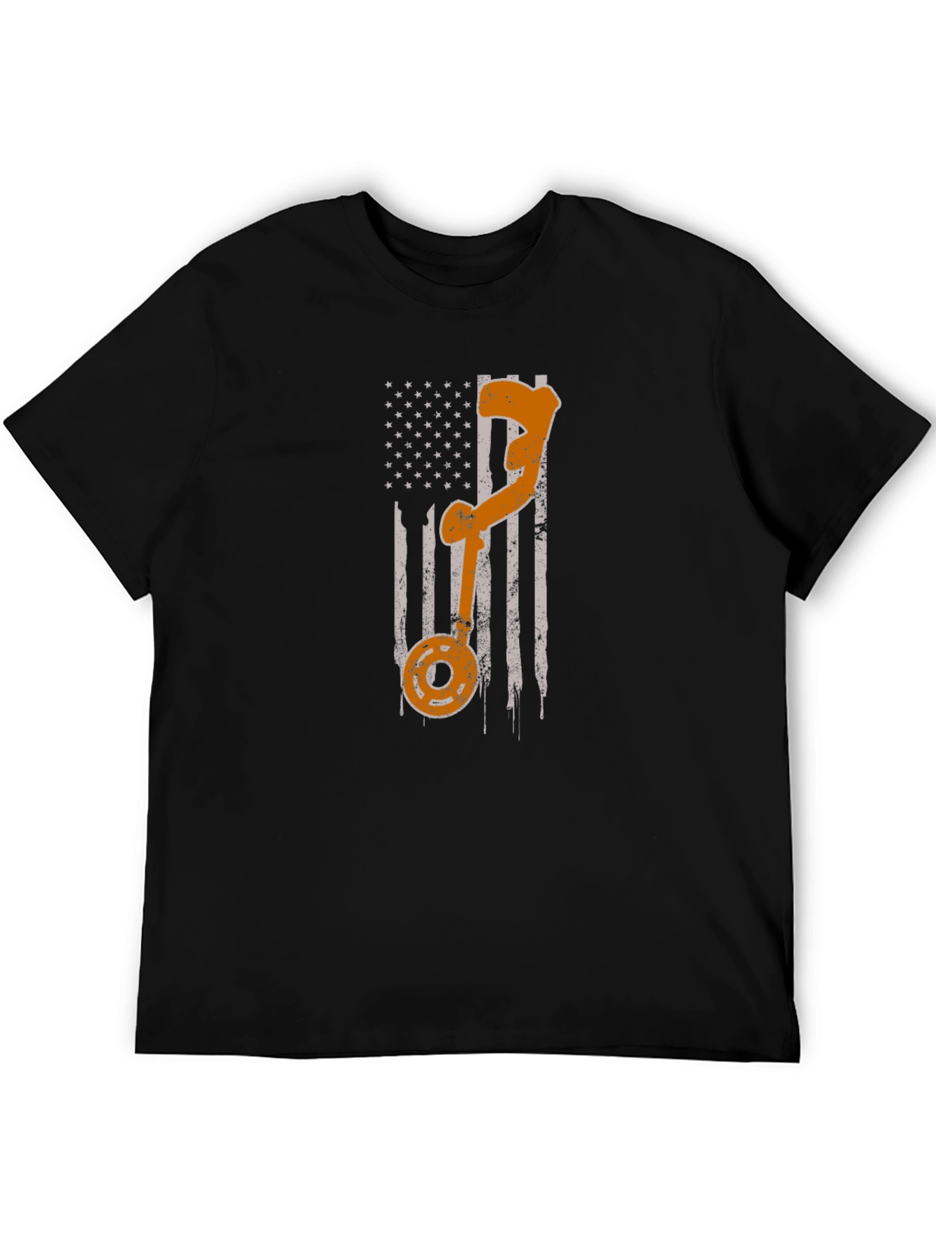 American Flag T-Shirt - Fishing Rod Design
