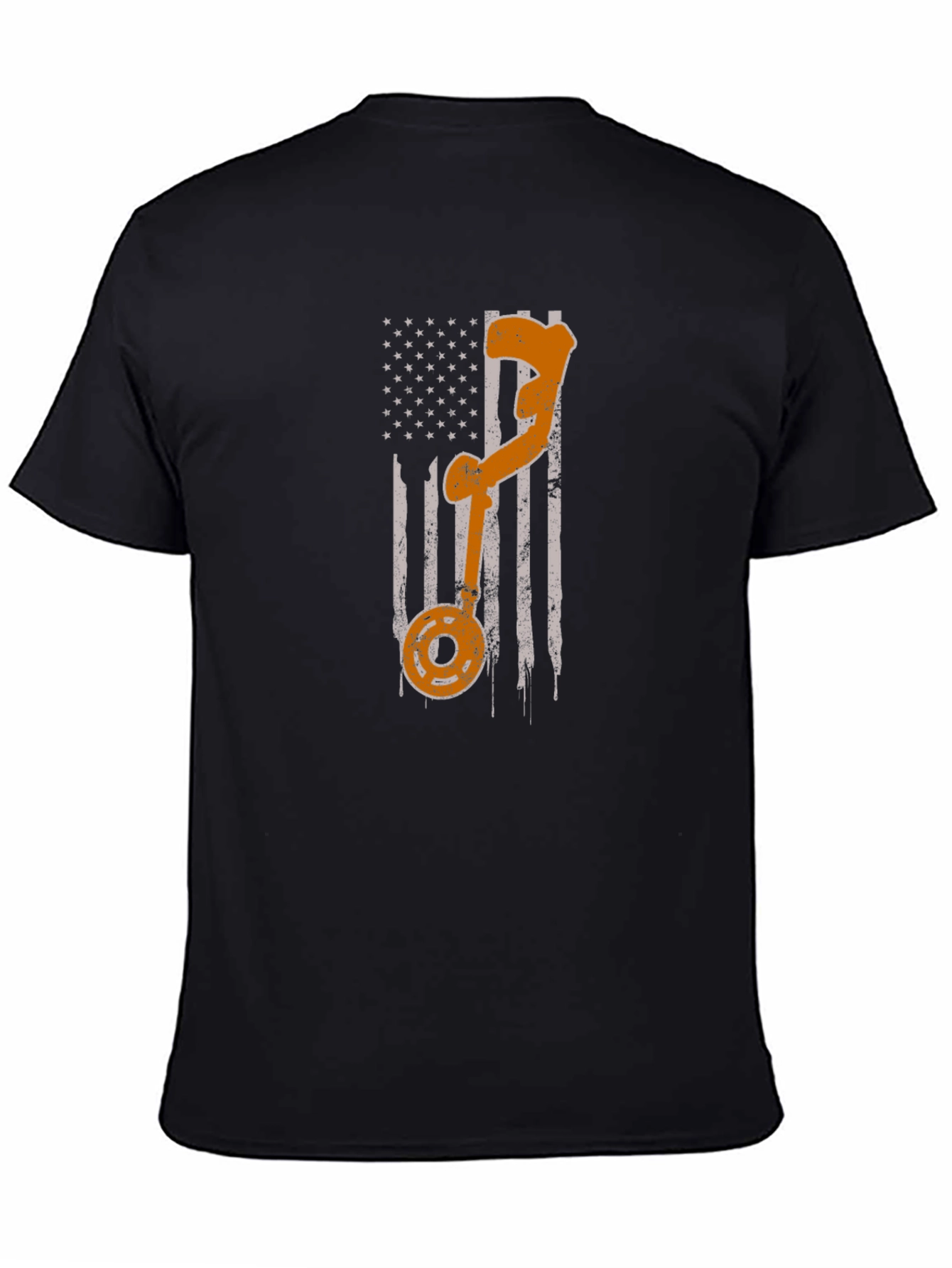 American Flag T-Shirt - Fishing Rod Design