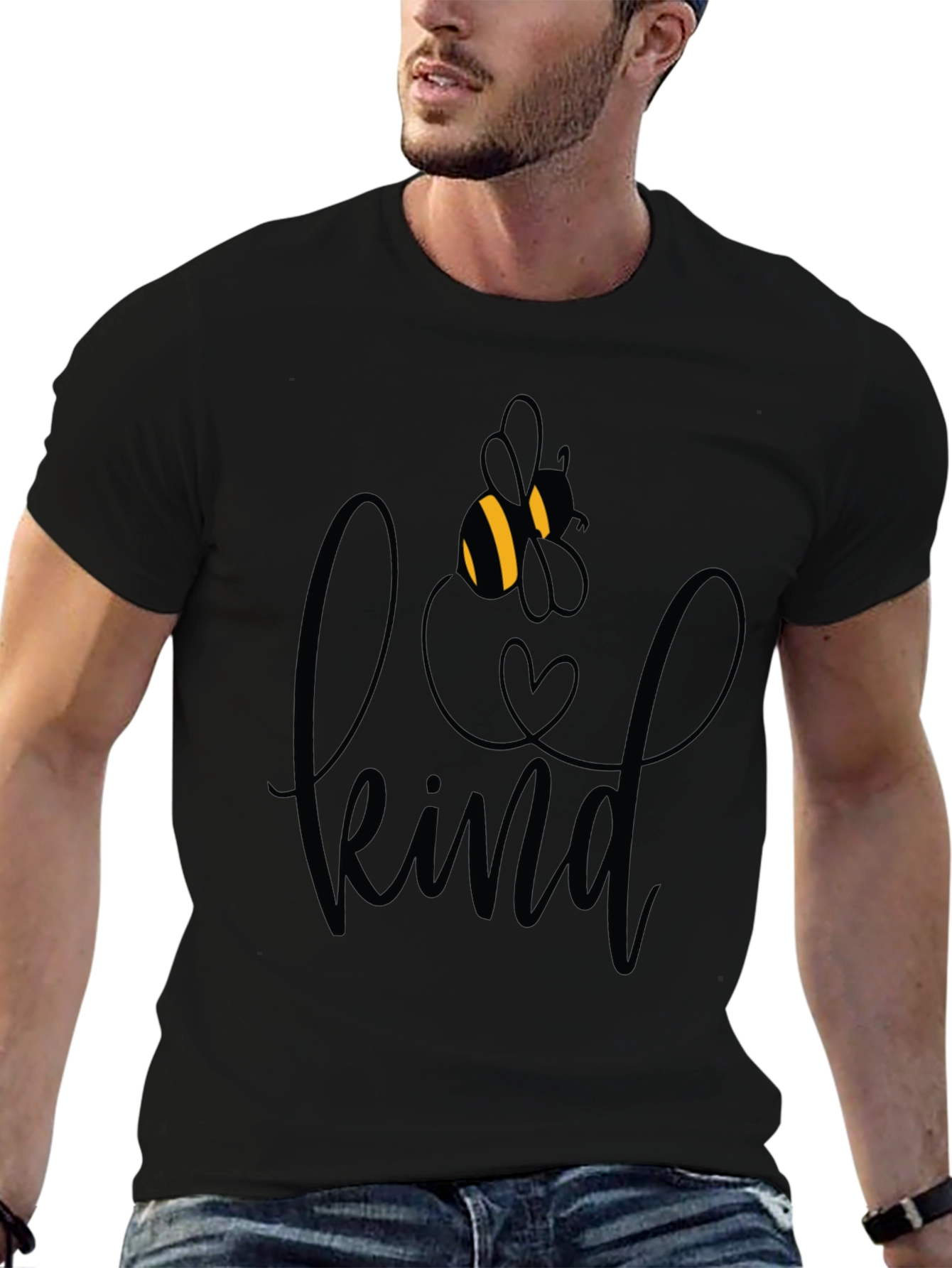 Be Kind Graphic Tee - Black Crew Neck
