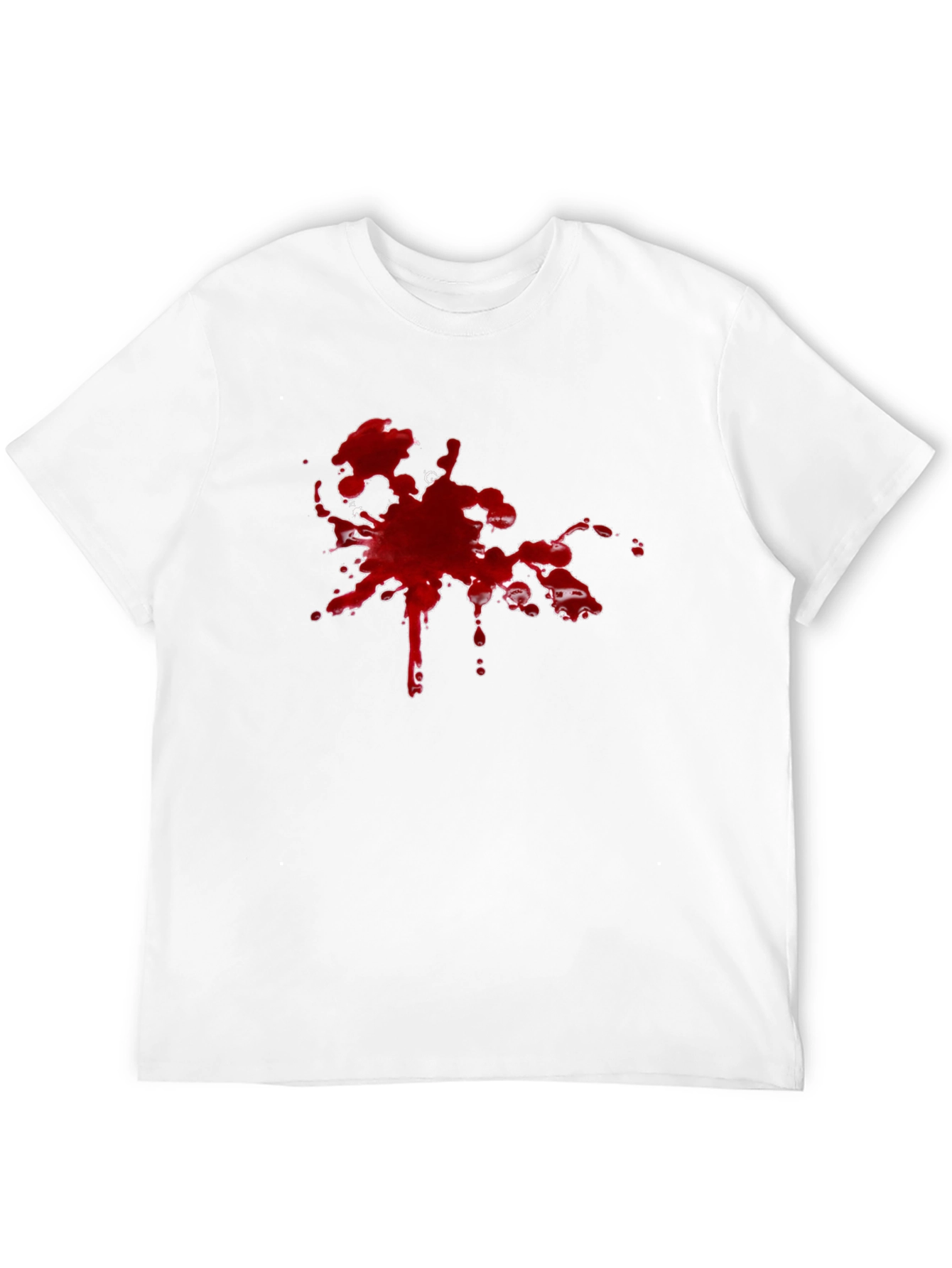 Red Splatter Graphic Tee - Bold Black Cotton Shirt