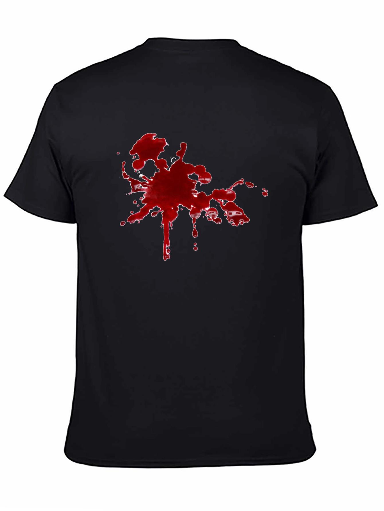 Red Splatter Graphic Tee - Bold Black Cotton Shirt