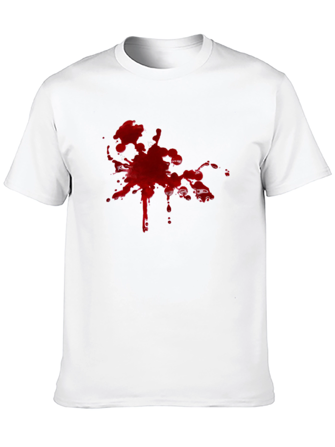Red Splatter Graphic Tee - Bold Black Cotton Shirt