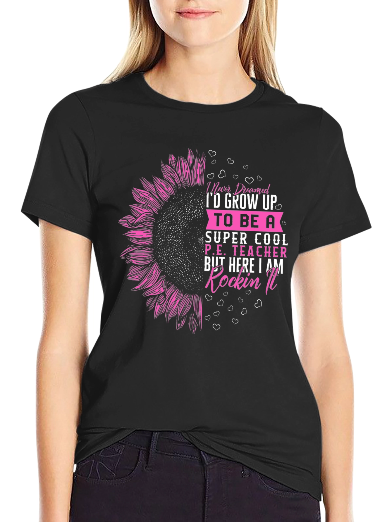 Cool P.E. Teacher Sunflower Graphic Tee